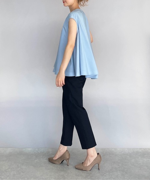 PICCIN（ピッチン）の「ラインステッチフレアブラウス（シャツ/ブラウス・レディース・ブラック/オフホワイト/サックスブルー・M）」の16枚目の写真