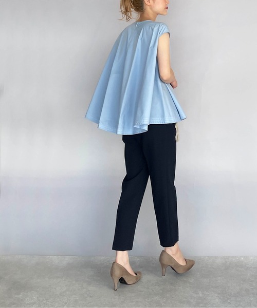 PICCIN（ピッチン）の「ラインステッチフレアブラウス（シャツ/ブラウス・レディース・ブラック/オフホワイト/サックスブルー・M）」の17枚目の写真