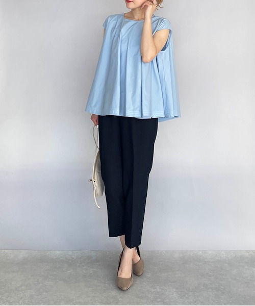 PICCIN（ピッチン）の「ラインステッチフレアブラウス（シャツ/ブラウス・レディース・ブラック/オフホワイト/サックスブルー・M）」の19枚目の写真