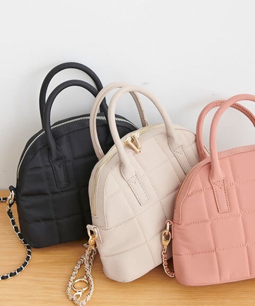 FREE'S MART（フリーズマート）の「◆ボストンチェーンショルダーバッグ（ショルダーバッグ・レディース・ブラック/ベージュ/ピンク・ﾌﾘ-）」の10枚目の写真