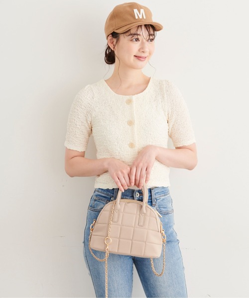 FREE'S MART（フリーズマート）の「◆ボストンチェーンショルダーバッグ（ショルダーバッグ・レディース・ブラック/ベージュ/ピンク・ﾌﾘ-）」の8枚目の写真