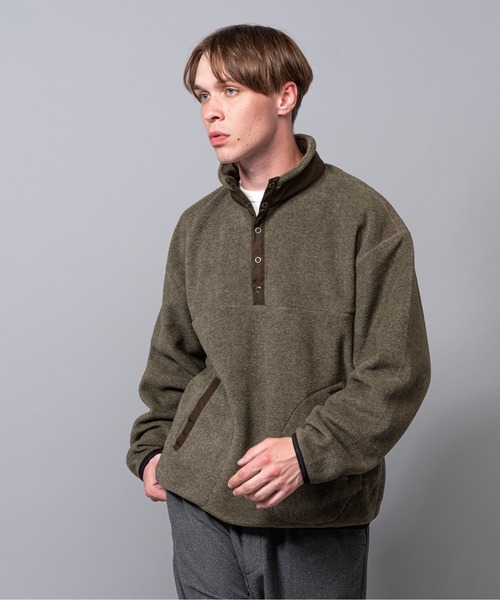MR.OLIVE（ミスターオリーブ）の「メルトン フリース / スタンド アノラック(プルオーバー ジャケット)（ブルゾン・メンズ・カーキ/ブラック・SMALL/MEDIUM/LARGE）」の13枚目の写真