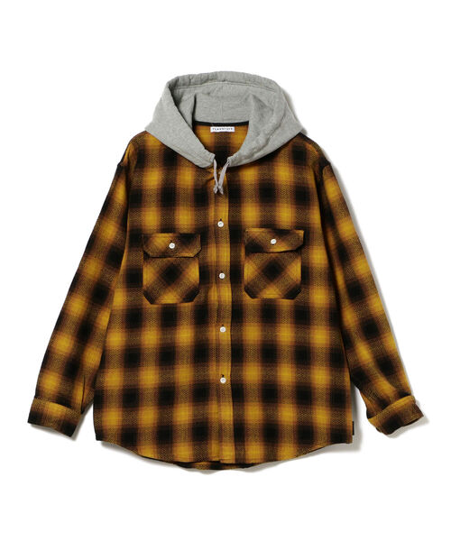 F-LAGSTUF-F（フラグスタフ）の「F-LAGSTUF-F / FLANNEL HOODED SHIRTS（シャツ/ブラウス・メンズ・イエロー・MEDIUM/LARGE/X-LARGE）」の2枚目の写真
