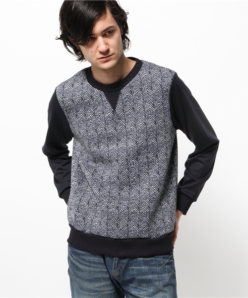 OUTLET(アウトレット)の「【WHO'S WHO gallery】EXヘリンボーン(Tシャツ/カットソー・メンズ・ネイビー・MEDIUM)」の1枚目の写真