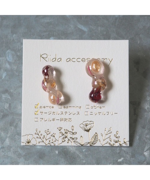 tone(トーン)の「【Riida】POKOPOKO(ピアス)(MA)(ピアス(両耳用)・レディース・ブルー系その他/イエロー系その他/レッド系その他・FREE)」の3枚目の写真
