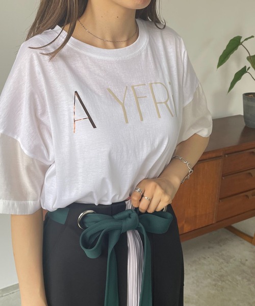 antic rag(アンティックラグ)の「ポリッシュロゴTシャツ(Tシャツ/カットソー・レディース・ホワイト/ブラック/ピンク・FREE)」の2枚目の写真