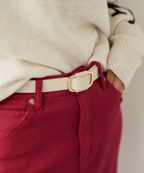 BARNYARDSTORM（バンヤードストーム）の「BARNYARDSTORM / スライドバックルレザーベルト（ベルト・レディース・ブラック/ベージュ/キャメル/ホワイト/その他1/ブラウン/オフホワイト/チャコールグレー/ブラウン系その他3・FREE/0）」の3枚目の写真