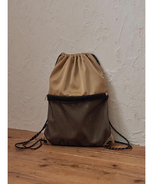 AMERICAN HOLIC（アメリカンホリック）の「メッシュポケットナップサック（バックパック/リュック・レディース・ベージュ/カーキ/ブラック・FREE）」の15枚目の写真