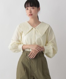 LOWRYS FARM | コットンワイドカラーブラウス　125408(シャツ/ブラウス)