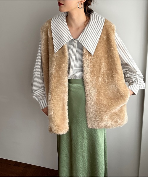 LOWRYS FARM(ローリーズファーム)の「コットンワイドカラーブラウス 125408(シャツ/ブラウス・レディース・ホワイト/ブラック/グリーン/アイボリー/ブラック系その他・FREE)」の7枚目の写真