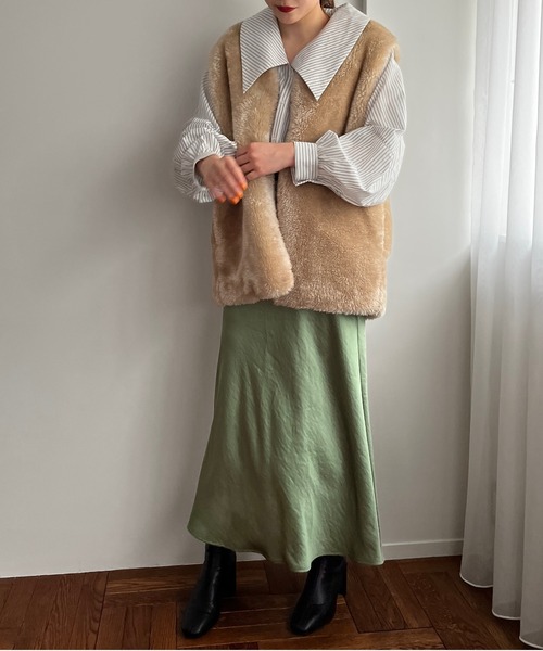 LOWRYS FARM(ローリーズファーム)の「コットンワイドカラーブラウス 125408(シャツ/ブラウス・レディース・ホワイト/ブラック/グリーン/アイボリー/ブラック系その他・FREE)」の9枚目の写真