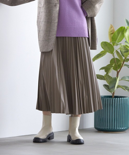 niko and（ニコアンド）の「エコレザープリーツスカート（スカート