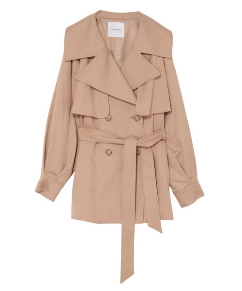 LAGUNAMOON（ラグナムーン）の「ラペルカラーミディフレアーコート（その他アウター・レディース・ブラウン/ベージュ・FREE）」の2枚目の写真