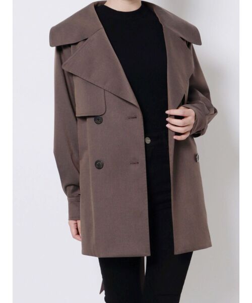 LAGUNAMOON（ラグナムーン）の「ラペルカラーミディフレアーコート（その他アウター・レディース・ブラウン/ベージュ・FREE）」の9枚目の写真