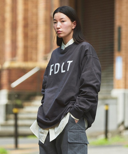 FEDELI フェデーリ ロングスリーブ クルーネック Tシャツ 44 ブラック N/C FDLT L/S T-SHIRT / クルーネック ロングスリーブ Tシャツ（T