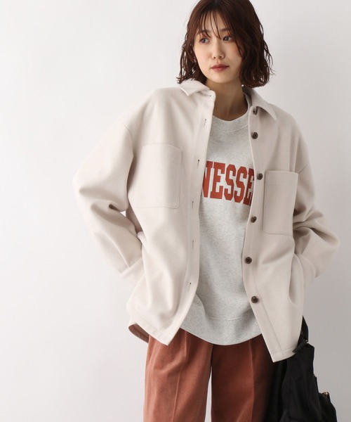 ルーニィ新品⭐️日本製❗️洗える撥水⭐️シャツカラーショートブルゾンドロストジャケット 新品 ルーニィ洗える撥水 シャツカラーショートブルゾンドロスト