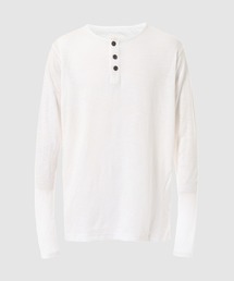 GREG LAUREN | IVORY KNIT HENLEY IVORY(Tシャツ/カットソー)