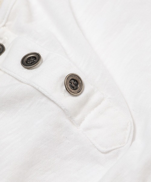 GREG LAUREN（グレッグローレン）の「IVORY KNIT HENLEY IVORY（Tシャツ/カットソー・メンズ・アイボリー・0/1/2）」の3枚目の写真