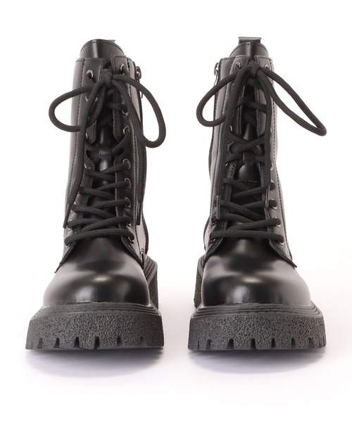 Lace Ladies（レースレディース）の「厚底レースアップブーツ（ブーツ・レディース・ブラック・24.5/22.5/25/23/23.5/24）」の10枚目の写真