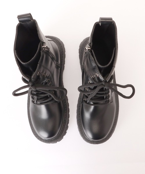 Lace Ladies（レースレディース）の「厚底レースアップブーツ（ブーツ・レディース・ブラック・24.5/22.5/25/23/23.5/24）」の7枚目の写真
