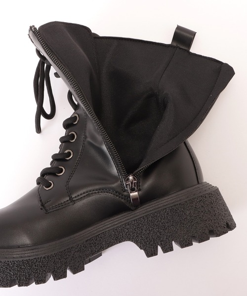 Lace Ladies（レースレディース）の「厚底レースアップブーツ（ブーツ・レディース・ブラック・24.5/22.5/25/23/23.5/24）」の4枚目の写真