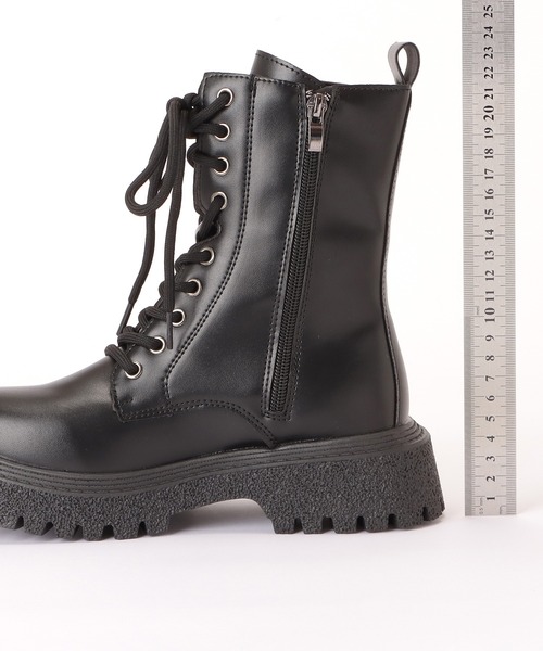 Lace Ladies（レースレディース）の「厚底レースアップブーツ（ブーツ・レディース・ブラック・24.5/22.5/25/23/23.5/24）」の3枚目の写真