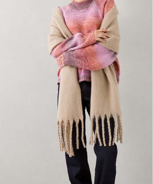 SpRay(スプレイ)の「起毛ストール(ストール/ショール・レディース・モカ/ライトベージュ/ミント/アイボリー/ブルー/ブラック・FREE)」の4枚目の写真