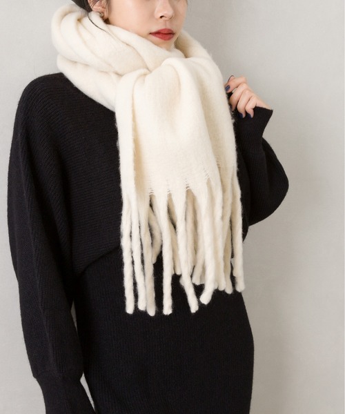 SpRay(スプレイ)の「起毛ストール(ストール/ショール・レディース・モカ/ライトベージュ/ミント/アイボリー/ブルー/ブラック・FREE)」の2枚目の写真
