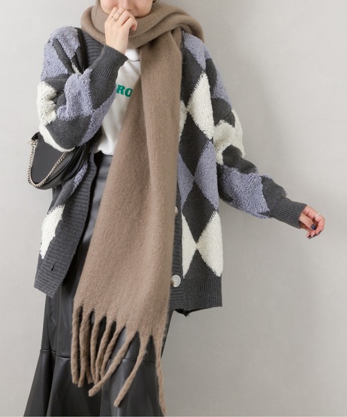 SpRay(スプレイ)の「起毛ストール(ストール/ショール・レディース・モカ/ライトベージュ/ミント/アイボリー/ブルー/ブラック・FREE)」の3枚目の写真