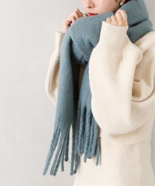 SpRay(スプレイ)の「起毛ストール(ストール/ショール・レディース・モカ/ライトベージュ/ミント/アイボリー/ブルー/ブラック・FREE)」の7枚目の写真