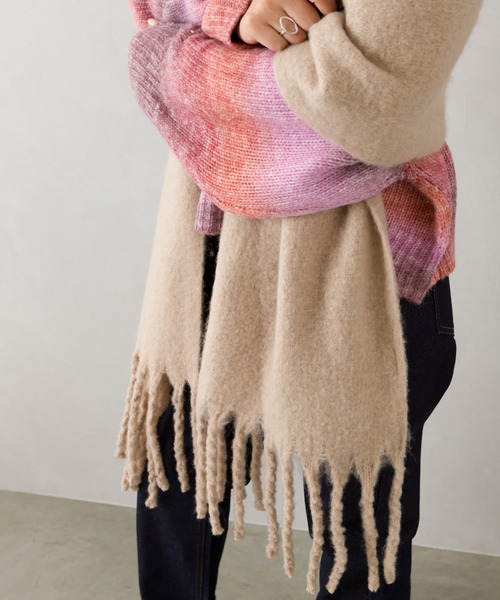 SpRay(スプレイ)の「起毛ストール(ストール/ショール・レディース・モカ/ライトベージュ/ミント/アイボリー/ブルー/ブラック・FREE)」の9枚目の写真