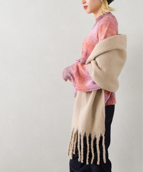 SpRay(スプレイ)の「起毛ストール(ストール/ショール・レディース・モカ/ライトベージュ/ミント/アイボリー/ブルー/ブラック・FREE)」の10枚目の写真