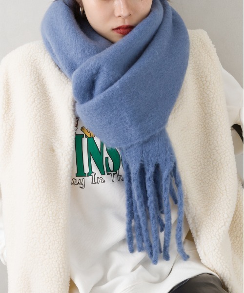 SpRay(スプレイ)の「起毛ストール(ストール/ショール・レディース・モカ/ライトベージュ/ミント/アイボリー/ブルー/ブラック・FREE)」の12枚目の写真