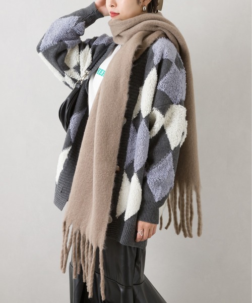 SpRay(スプレイ)の「起毛ストール(ストール/ショール・レディース・モカ/ライトベージュ/ミント/アイボリー/ブルー/ブラック・FREE)」の17枚目の写真