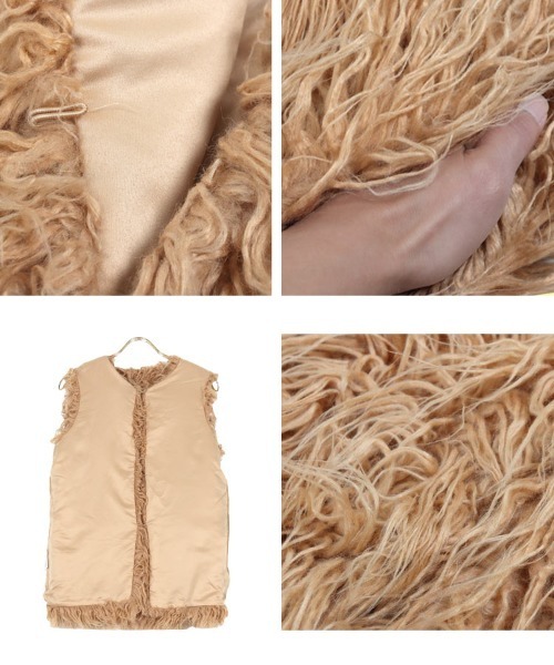 KOBE LETTUCE（コウベレタス）の「フェイクファーロングジレ（ベスト・レディース・ブラック/ベージュ/ホワイト系/ホワイト系1/ブラック系/ベージュ系・FREE）」の22枚目の写真