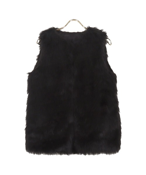 KOBE LETTUCE（コウベレタス）の「フェイクファーロングジレ（ベスト・レディース・ブラック/ベージュ/ホワイト系/ホワイト系1/ブラック系/ベージュ系・FREE）」の12枚目の写真