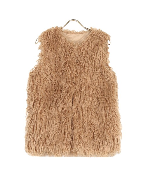 KOBE LETTUCE（コウベレタス）の「フェイクファーロングジレ（ベスト・レディース・ブラック/ベージュ/ホワイト系/ホワイト系1/ブラック系/ベージュ系・FREE）」の14枚目の写真