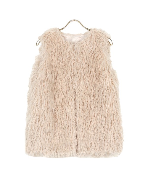 KOBE LETTUCE（コウベレタス）の「フェイクファーロングジレ（ベスト・レディース・ブラック/ベージュ/ホワイト系/ホワイト系1/ブラック系/ベージュ系・FREE）」の16枚目の写真