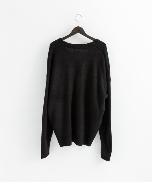 Ressaca（レサーカ）の「オーバーサイズ モヘアタッチ Vネックシャギーニットカーディガン（カーディガン/ボレロ・メンズ・ブラック/ブルー/グリーン/グレー/マスタード・M/L/XL）」の14枚目の写真