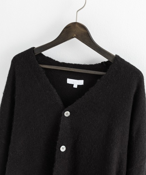 Ressaca（レサーカ）の「オーバーサイズ モヘアタッチ Vネックシャギーニットカーディガン（カーディガン/ボレロ・メンズ・ブラック/ブルー/グリーン/グレー/マスタード・M/L/XL）」の15枚目の写真