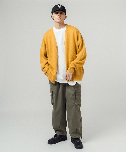 Ressaca（レサーカ）の「オーバーサイズ モヘアタッチ Vネックシャギーニットカーディガン（カーディガン/ボレロ・メンズ・ブラック/ブルー/グリーン/グレー/マスタード・M/L/XL）」の11枚目の写真