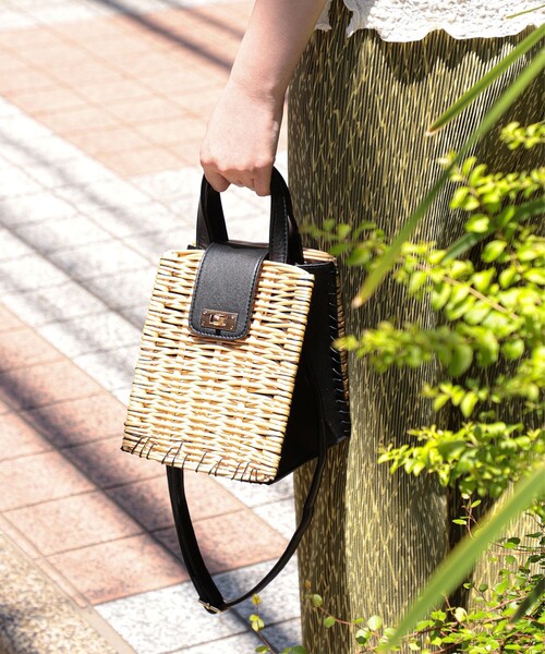 Ray BEAMS（レイビームス）の「Ray BEAMS / 柳 編み かごバッグ（かごバッグ・レディース・ブラック/オフホワイト/ブラウン・ONE SIZE）」の19枚目の写真