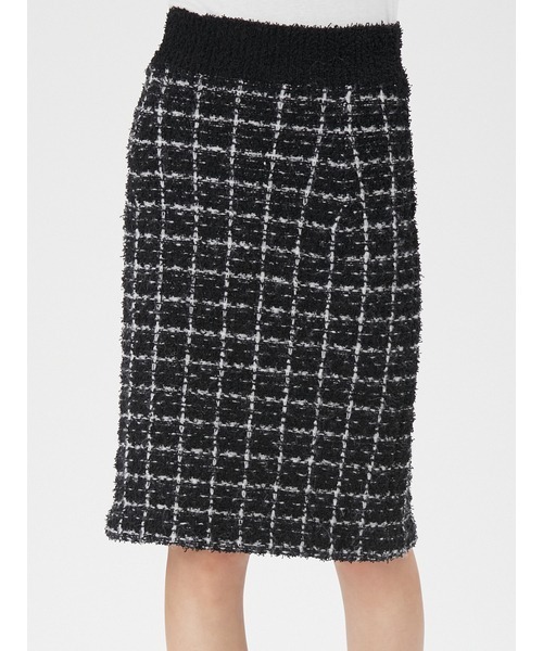 FRAY I.D（フレイアイディー）の「ツイードニットミドルスカート（スカート・レディース・ブラック/ホワイト・FREE）」の6枚目の写真
