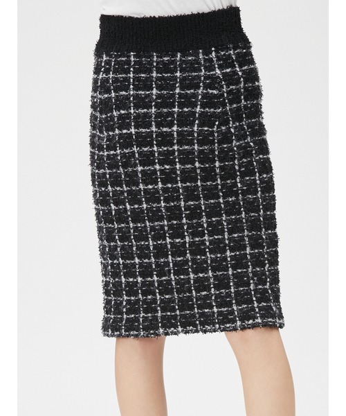 FRAY I.D（フレイアイディー）の「ツイードニットミドルスカート（スカート・レディース・ブラック/ホワイト・FREE）」の7枚目の写真