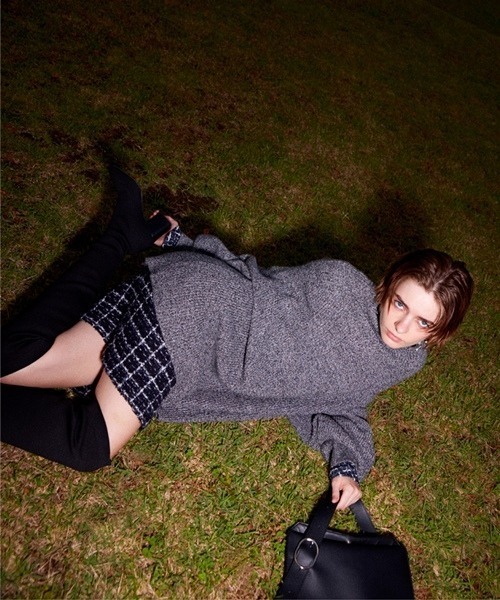 FRAY I.D（フレイアイディー）の「ツイードニットミドルスカート（スカート・レディース・ブラック/ホワイト・FREE）」の14枚目の写真