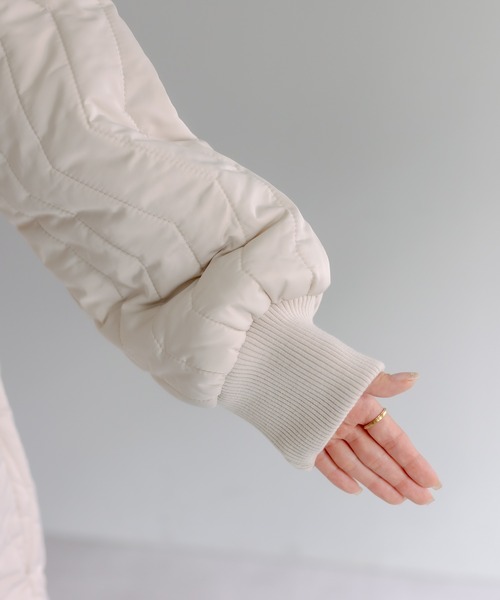 PUAL CE CIN（ピュアルセシン）の「ミリタリーキルティングライナージャケット（ブルゾン・レディース・ブラック/カーキ/アイボリー・FREE）」の21枚目の写真