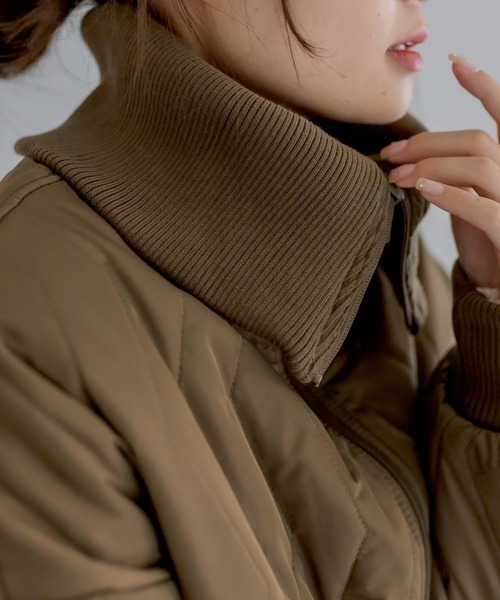 PUAL CE CIN（ピュアルセシン）の「ミリタリーキルティングライナージャケット（ブルゾン・レディース・ブラック/カーキ/アイボリー・FREE）」の19枚目の写真