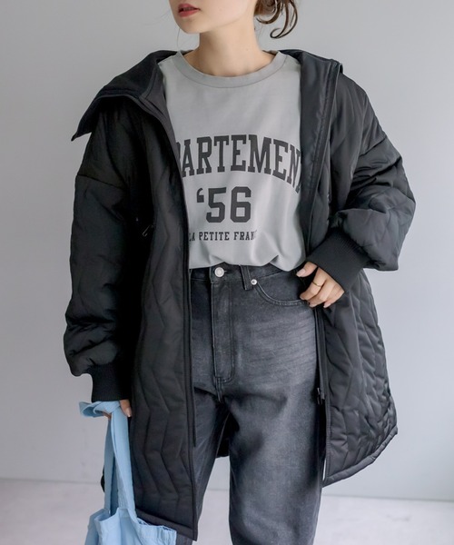 PUAL CE CIN（ピュアルセシン）の「ミリタリーキルティングライナージャケット（ブルゾン・レディース・ブラック/カーキ/アイボリー・FREE）」の17枚目の写真