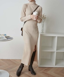 WEGO | WEGO/【WEB限定】ディープスリットタイトリブニットワンピース(ワンピース)