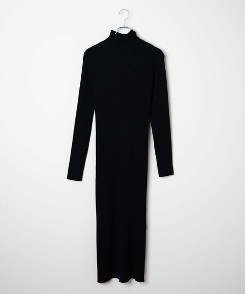 WEGO（ウィゴー）の「WEGO/【WEB限定】ディープスリットタイトリブニットワンピース（ワンピース・レディース・アイボリー/ブラック・FREE）」の4枚目の写真